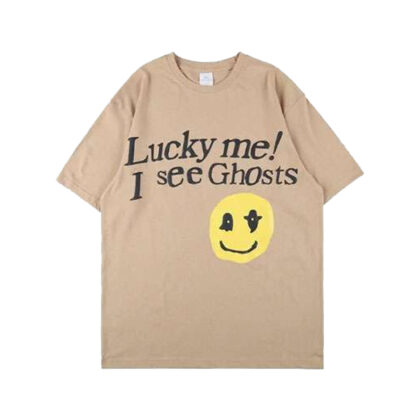 Kanye West Lucky Me I See Ghosts Smiley Letter T-Shirt